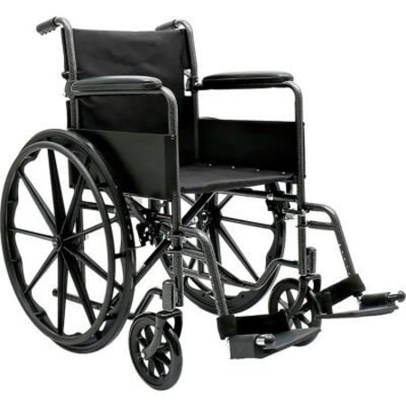 DYNAREX Dynarex DynaRide S1 Wheelchair, Fixed Full Arm & Foot Rest, 18inW Seat 10254